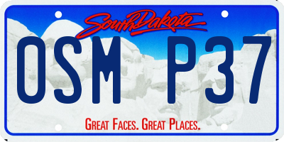 SD license plate 0SMP37