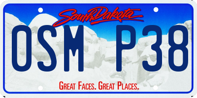 SD license plate 0SMP38