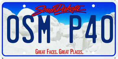 SD license plate 0SMP40