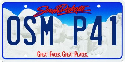 SD license plate 0SMP41