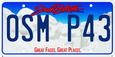 SD license plate 0SMP43