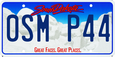 SD license plate 0SMP44