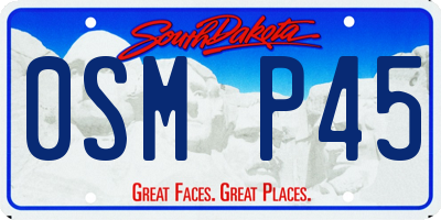 SD license plate 0SMP45