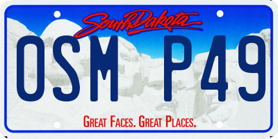 SD license plate 0SMP49