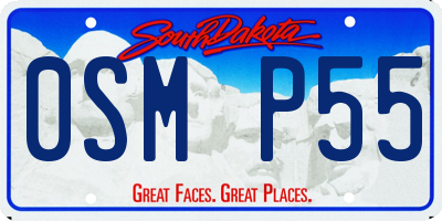 SD license plate 0SMP55