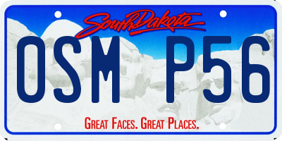 SD license plate 0SMP56