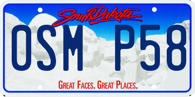 SD license plate 0SMP58