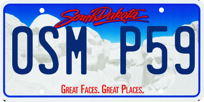 SD license plate 0SMP59