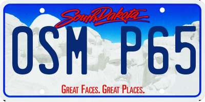 SD license plate 0SMP65