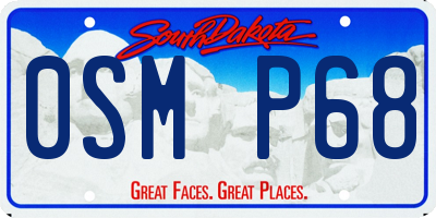 SD license plate 0SMP68