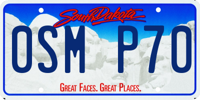 SD license plate 0SMP70