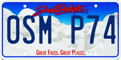 SD license plate 0SMP74