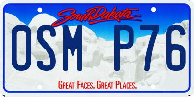 SD license plate 0SMP76