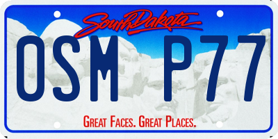 SD license plate 0SMP77