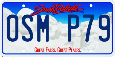 SD license plate 0SMP79