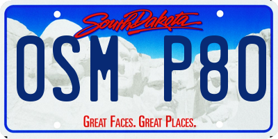 SD license plate 0SMP80