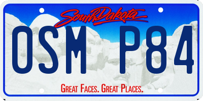 SD license plate 0SMP84