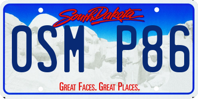 SD license plate 0SMP86