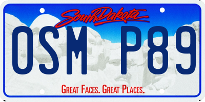 SD license plate 0SMP89