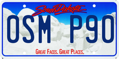 SD license plate 0SMP90
