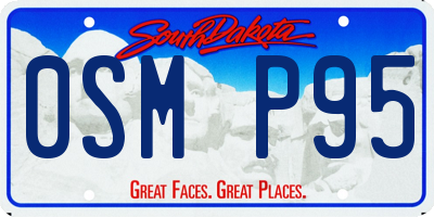 SD license plate 0SMP95