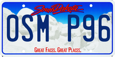 SD license plate 0SMP96