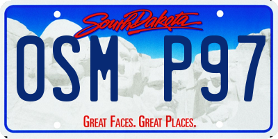 SD license plate 0SMP97