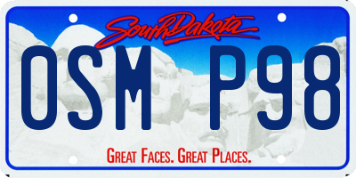 SD license plate 0SMP98
