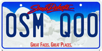 SD license plate 0SMQ00