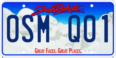 SD license plate 0SMQ01