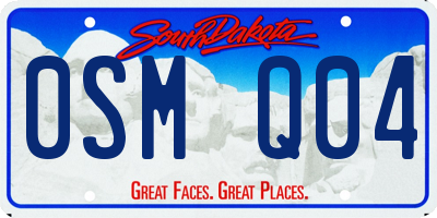 SD license plate 0SMQ04