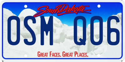 SD license plate 0SMQ06