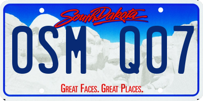SD license plate 0SMQ07