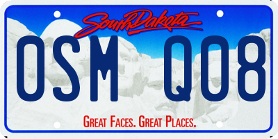 SD license plate 0SMQ08