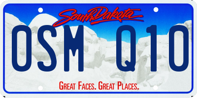 SD license plate 0SMQ10