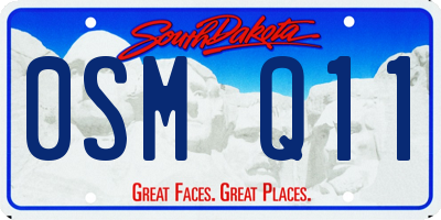 SD license plate 0SMQ11