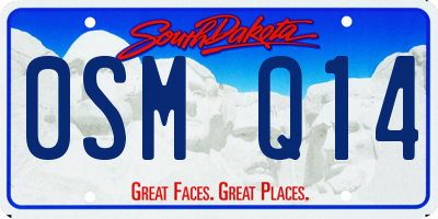 SD license plate 0SMQ14