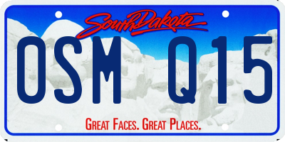 SD license plate 0SMQ15