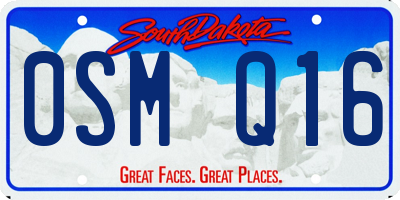 SD license plate 0SMQ16
