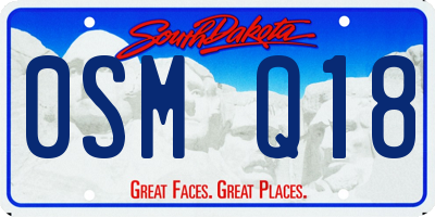 SD license plate 0SMQ18