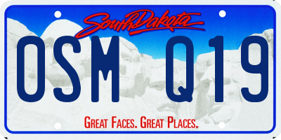 SD license plate 0SMQ19