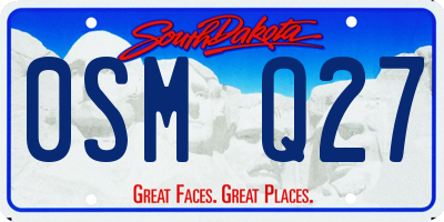 SD license plate 0SMQ27