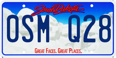 SD license plate 0SMQ28