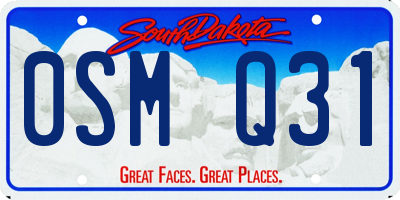 SD license plate 0SMQ31