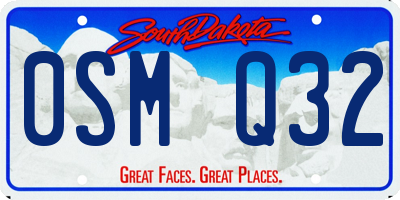 SD license plate 0SMQ32