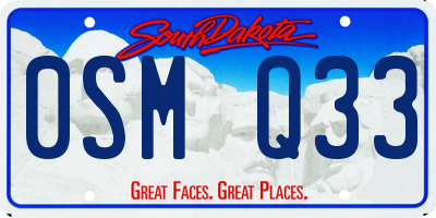 SD license plate 0SMQ33