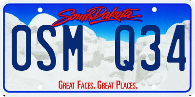SD license plate 0SMQ34