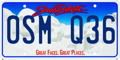 SD license plate 0SMQ36