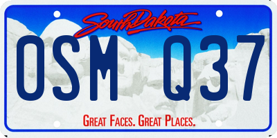 SD license plate 0SMQ37