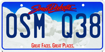 SD license plate 0SMQ38